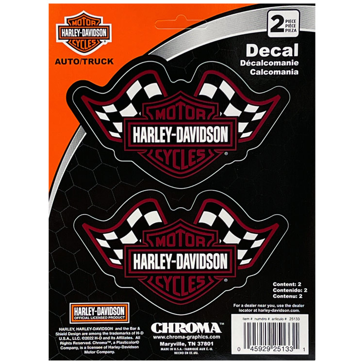 【メール便発送】ステッカー ハーレーダビッドソン デカール RACING FLAGS CG25133 Harley-Davidson シール デカール カスタマイズ アメリカン雑貨