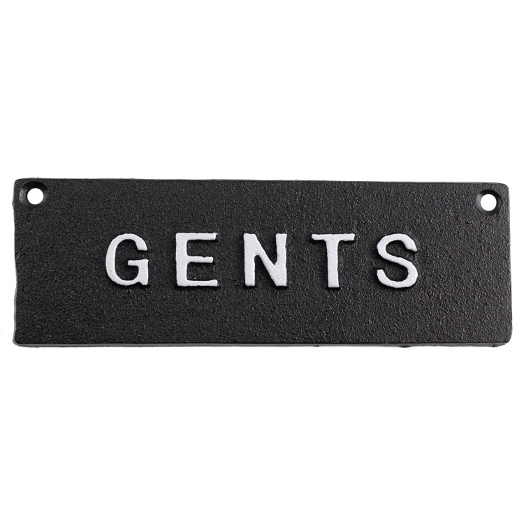 【メール便発送】看板 アイアンプレート GENTS SLW091 高さ5×幅15×奥行0.5cm 200g 鉄製 男性 おしゃれ 案内 プレート 店舗 木ネジ付属アンティークな雰囲気たっぷりの鉄製プレート。