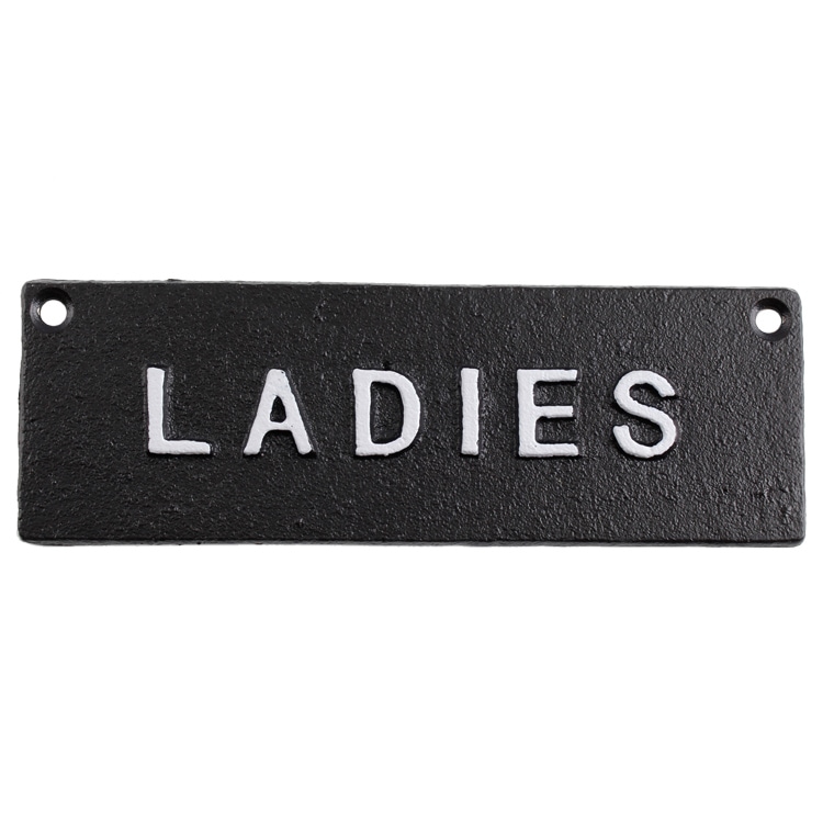 【メール便発送】看板 アイアンプレート LADIES SLW092 高さ5×幅15×奥行0.5cm 200g 鉄製 女性 おしゃれ 案内 プレート 店舗 木ネジ付属アンティークな雰囲気たっぷりの鉄製プレート。