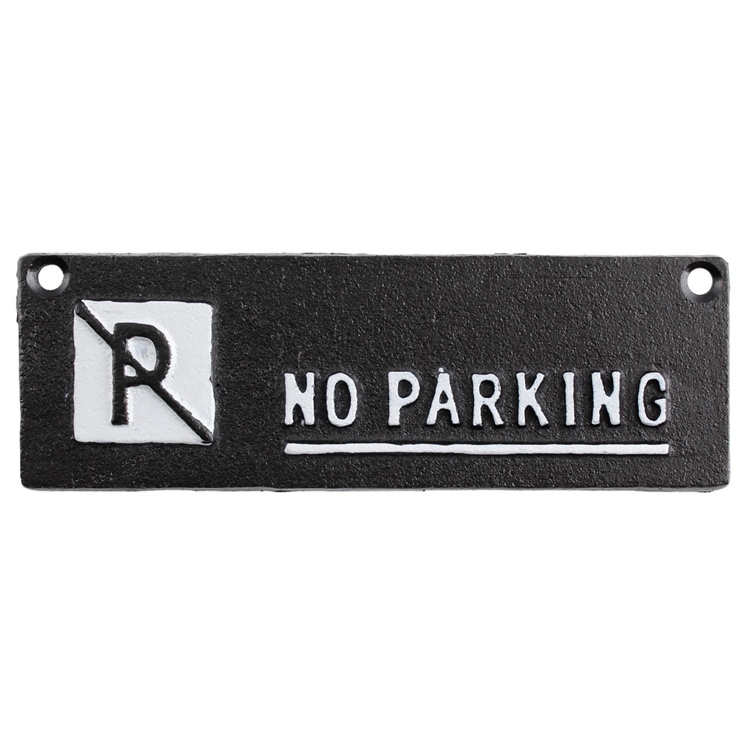 【メール便発送】看板 アイアンプレート NO PARKING SLW094 高さ5×幅15×奥行0.5cm 200g 鉄製 駐車禁止 おしゃれ 案内 プレート 店舗 木ネジ付属アンティークな雰囲気たっぷりの鉄製プレート。