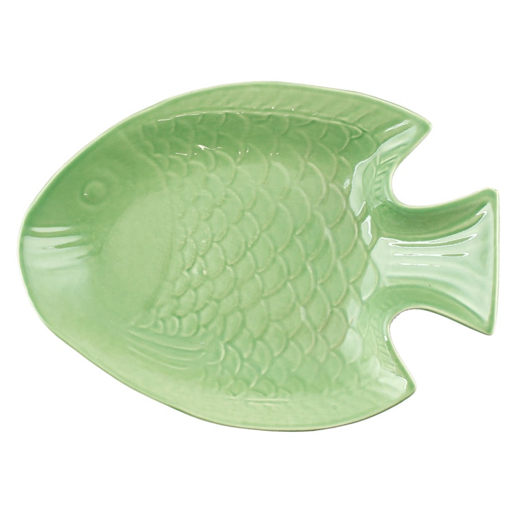 食器 フィッシュプレート グリーン 中皿 魚 インストゥルメンタル