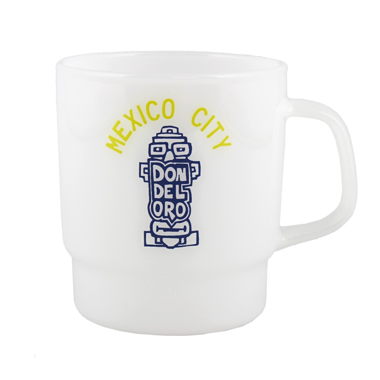 マグカップ MILK CUP ミルクカップ  MEXICO メキシコ 高さ9×幅10×奥行7.8cm 耐熱ガラス ミルキーグラス 食器 インストゥルメンタル