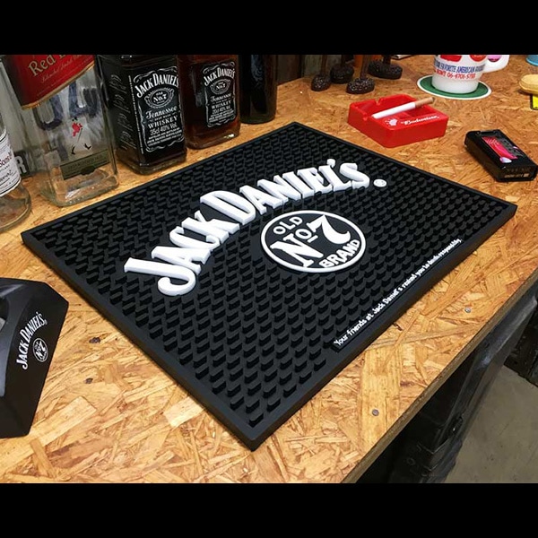 バーマット「JACK DANIELS ジャックダニエル」<ワイド版> 28×35cm ビアマット カクテルマット BAR GOODS バーグッズ アメリカ雑貨 アメリカン雑貨