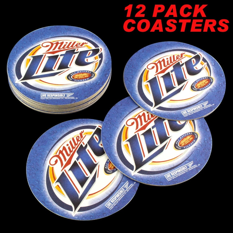 【メール便発送】ペーパーコースター 12枚セット ミラーライト Miller Lite バーグッズ カクテル ホームパーティ アメリカ雑貨 アメリカン雑貨手軽にアメリカンバーの雰囲気が楽しめる!