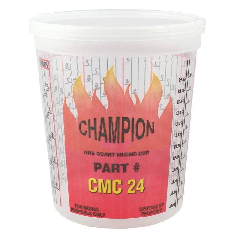CHAMPION チャンピオン 1クオート ミキシング カップ M 高さ13.3×直径11.7cm フタ付き目盛り付き 計量容器 プラスチック容器 DIY アメリカ製 アメリカン雑貨