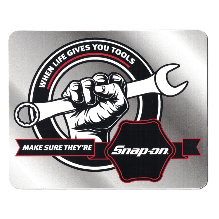 【メール便発送】Snap-on スナップオン デカール スクエア MAKE SURE THEY'RE Snap-on グレー 縦10.2×横12.7cm ステッカー シール 車 ガレージ アメリカン雑貨アメリカを代表する工具メーカーのオフィシャルデカール。
