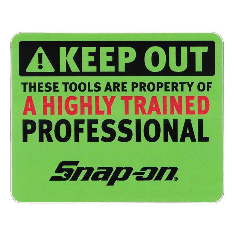 Snap-on スナップオン デカール スクエア KEEP OUT グリーン 縦10.2×横12.7cm ステッカー シール 車 ガレージ アメリカン雑貨