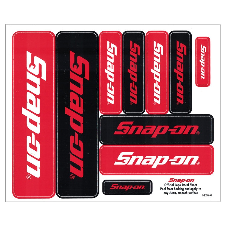 【メール便発送】Snap-on スナップオン デカール スクエア 10ロゴシート レッド ブラック 縦15.8×横19cm ステッカー シール 車 ガレージ アメリカン雑貨アメリカを代表する工具メーカーのオフィシャルデカール。