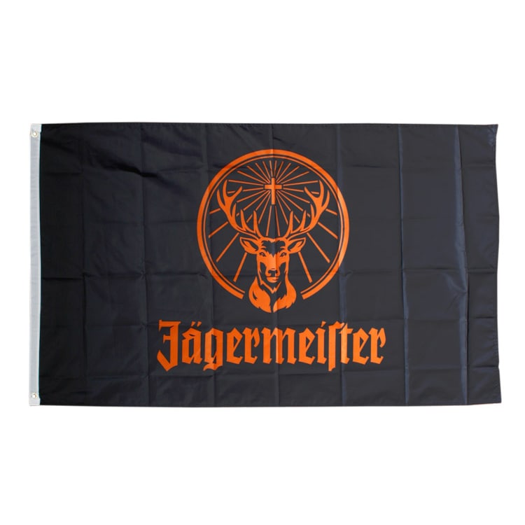 【メール便発送】フラッグ Jagermeister イエーガーマイスター 150×90cm ナイロン製 タペストリー ウォールデコレーション アメリカン雑貨お手軽に部屋の雰囲気を変えられる大判フラッグ。