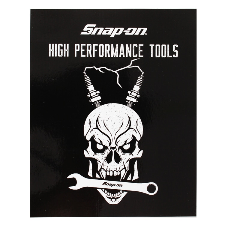 【メール便発送】ステッカー Snap-on スナップオン デカール スクエア ブラック HIGH PERFORMANSE TOOLS スカル 縦12.5×横10.1cm シール 車 ガレージ アメリカン雑貨アメリカを代表する工具メーカーのオフィシャルデカール。