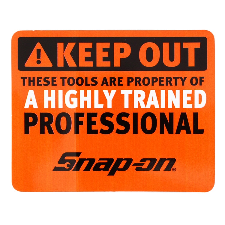 【メール便発送】ステッカー Snap-on スナップオン デカール スクエア オレンジ ！KEEP OUT 縦10.1×横12.6cm シール 車 ガレージ アメリカン雑貨アメリカを代表する工具メーカーのオフィシャルデカール。