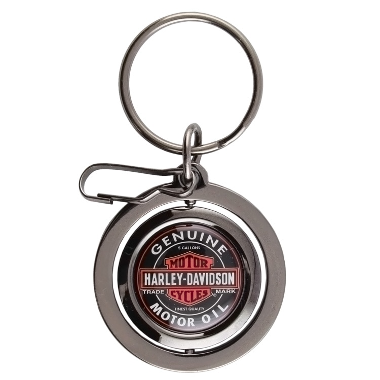 【メール便発送】キーホルダー HARLEY-DAVIDSON ハーレーダビッドソン モーターオイル スピナーキーチェーン #4534 縦8.5×横4.5cm メタル製 回転 オフィシャルグッズ アメリカン雑貨