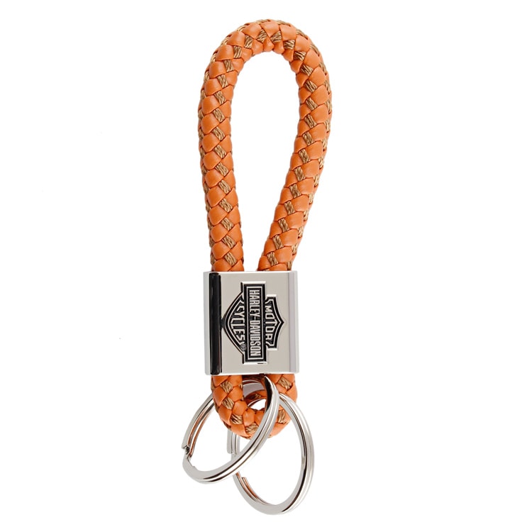 【メール便発送】キーホルダー HARLEY-DAVIDSON ハーレーダビッドソン B&S オレンジビニル ブレイデッド キーチェーン #4544 縦12×横3.5cm オフィシャルグッズ アメリカン雑貨