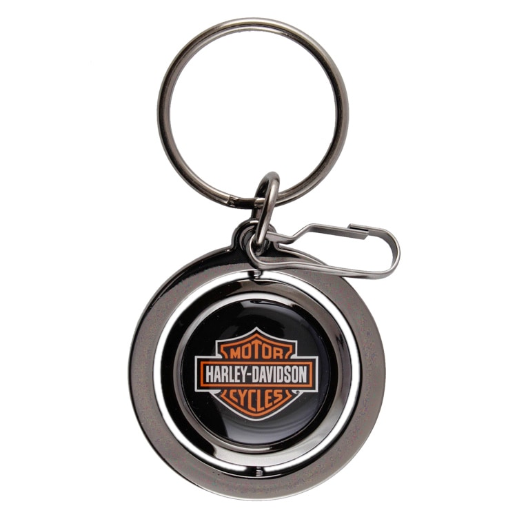 【メール便発送】キーホルダー HARLEY-DAVIDSON ハーレーダビッドソン B&S スピナーキーチェーン #4528 縦8.5×横4.5cm メタル製 回転 オフィシャルグッズ アメリカン雑貨