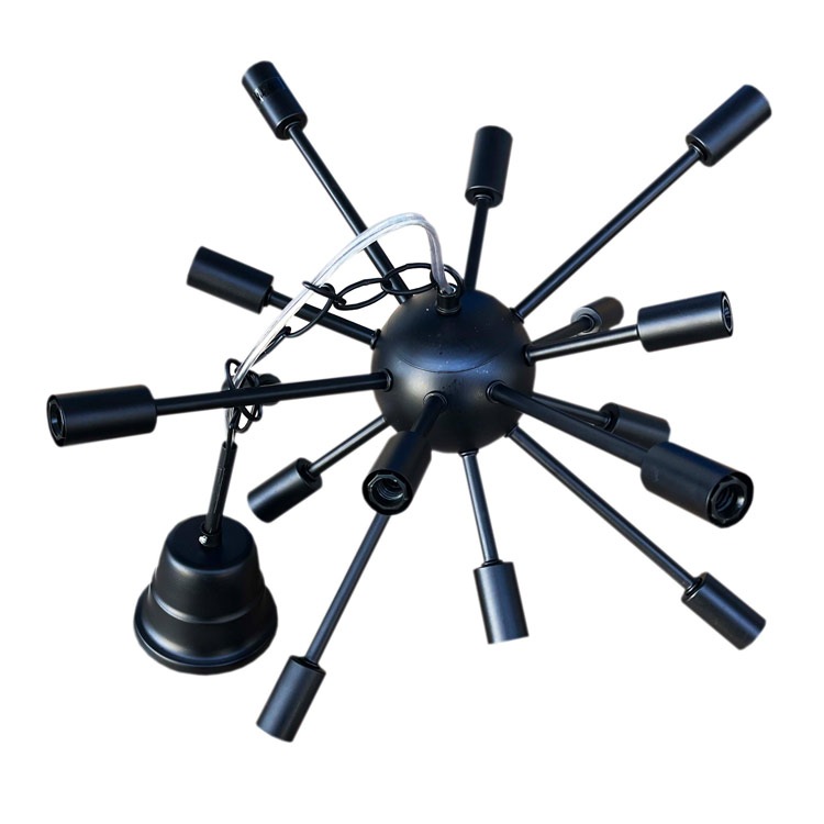 天井照明 SPUTNIK LAMP スプートニクランプ 16バルブ ブラック 吊り下げ照明 50's ビンテージ風 ダイナー アメリカ雑貨 アメリカン雑貨アメリカンデザインのインテリア照明。