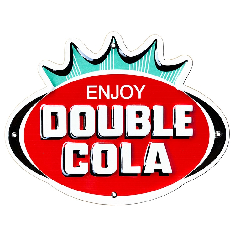【メール便発送】看板 ミニエンボスメタルサイン DOUBLE DRINK W250×H192mm スチール製 サインプレート 立体 ドリンク アメリカン雑貨 アメリカ雑貨飾るだけで壁面がオシャレになるミニサイズのスチールサイン。