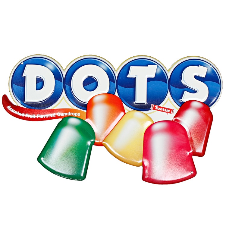 看板 ダイカット ティンサイン DOTSドッツ #20510 高さ23×幅40.5cm ブリキ製 アメリカン雑貨