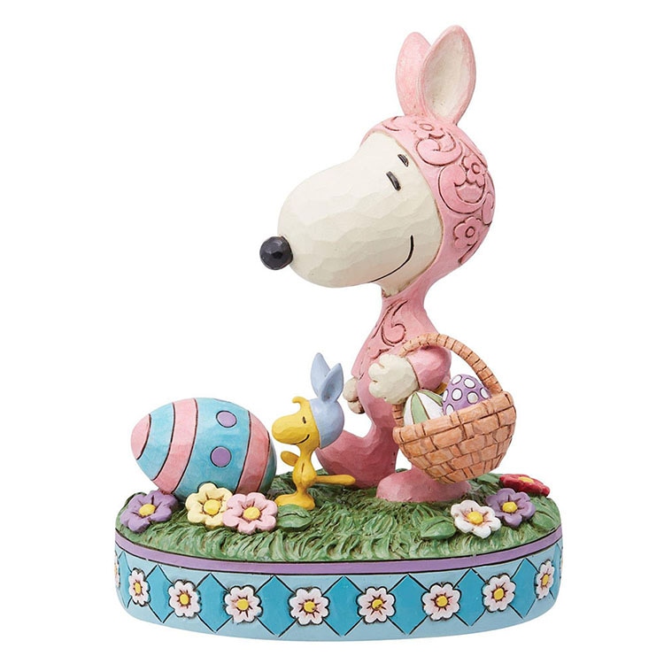 SNOOPY  スヌーピー＆ウッドストック イースター バニー フィギュア 15.5cm スヌーピー enesco Peanuts JIM SHORE【メーカー直送】【同梱不可】【あす楽あすつく翌日配送不可】【代引き不可】