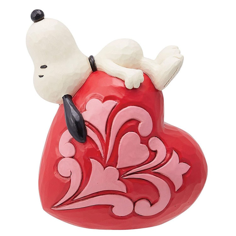 SNOOPY   スヌーピー レイイング オン ハート フィギュア 14cm スヌーピー enesco Peanuts JIM SHORE【メーカー直送】【同梱不可】【あす楽あすつく翌日配送不可】【代引き不可】