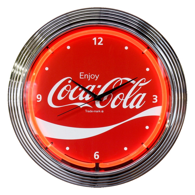 ネオンクロック Coca-Cola コカ・コーラ レッド 直径38×厚さ6cmアメ車に似合うガレージクロック。