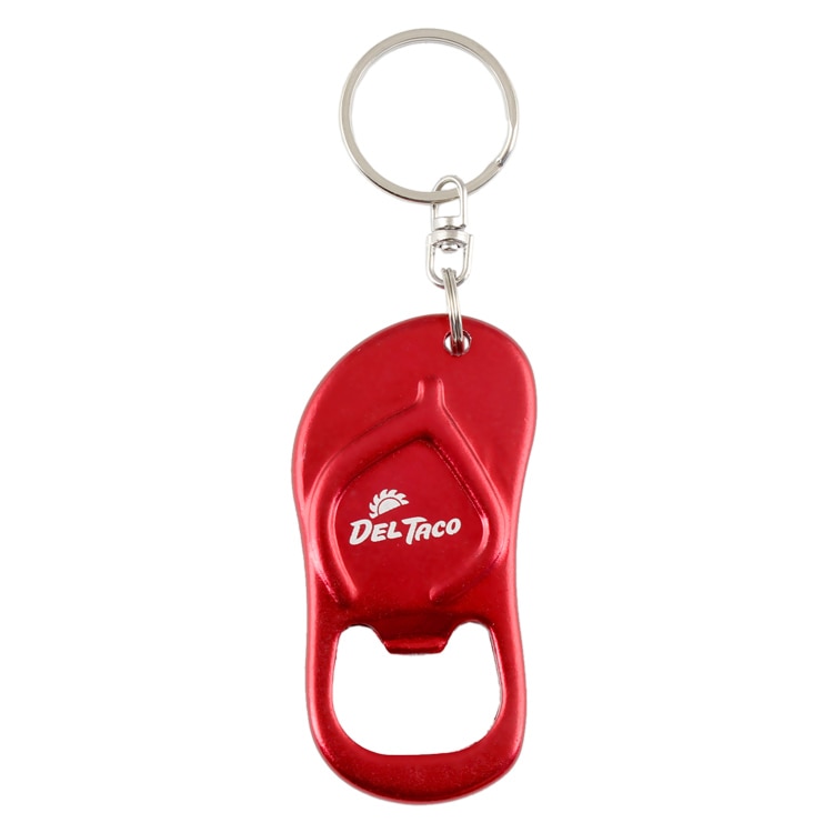 【メール便発送】キーリング DEL TACO デルタコ サンダル型 ボトルオープナーキーチェーン 高さ6.5x幅3cm 栓抜き ボトルオープナー キーホルダー ビーチサンダル メキシコ メキシカン アメリカン雑貨栓抜きが出来るビーサン型キーホルダー。
