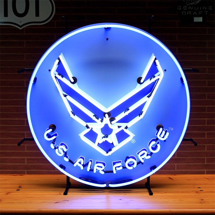 看板 ネオンサイン U.S エアフォース 高さ60.5×横60.5×奥行き15cm AIR