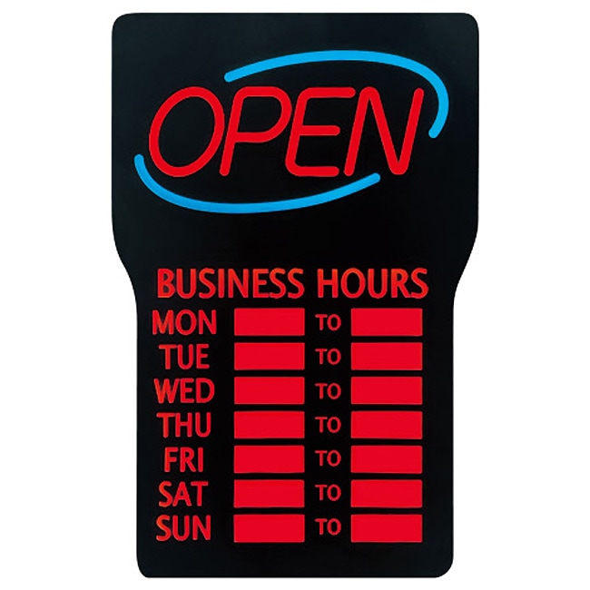 店舗用看板 OPENサイン ビジネスアワーサイン 高さ61.5×幅41cm 文字シール付き スイッチON/OFF 営業時間表示 アメリカ雑貨