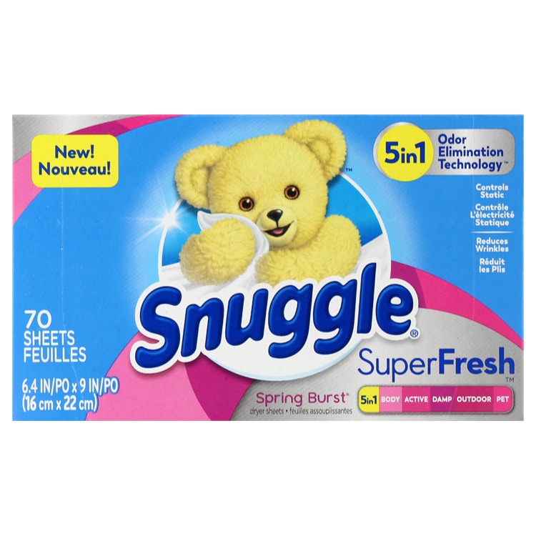 シート柔軟剤 スナッグル スーパーフレッシュ スプリングバースト 70枚 Snuggle 乾燥機用 柔軟シート アメリカ製 アメリカ雑貨たっぷり70枚。乾燥機用のシートタイプ柔軟剤。