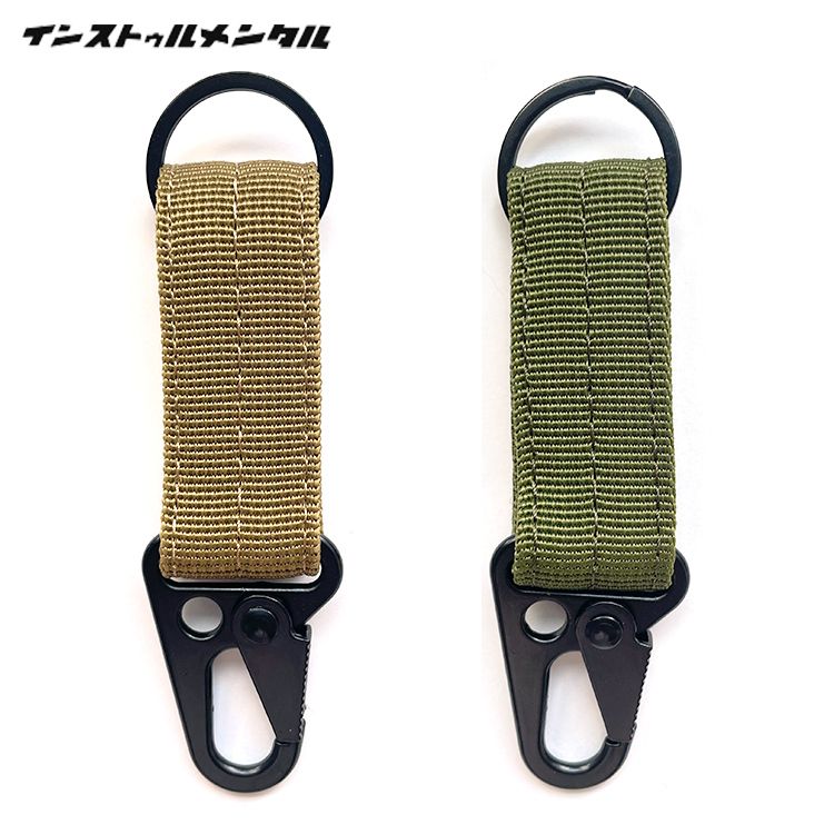 【メール便発送】キーホルダー IRON KEYHOLDER アイアンキーホルダー W3×H12cm 鉄製 カラビナ キーリング ミリタリー かっこいい インストゥルメンタル アメリカ雑貨 アメリカン雑貨丈夫で便利なカラビナ、ベルト付きキーリング。