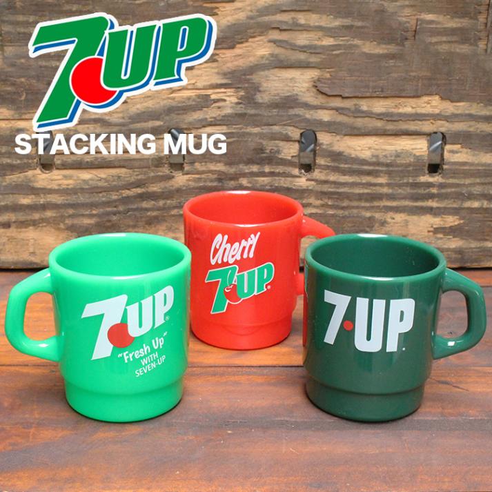 マグカップ スタッキングマグ 7UP セブンアップ 高さ92×直径82mm プラスチック製 積み重ね可能 食器 おしゃれ アメリカ雑貨 アメリカン雑貨
