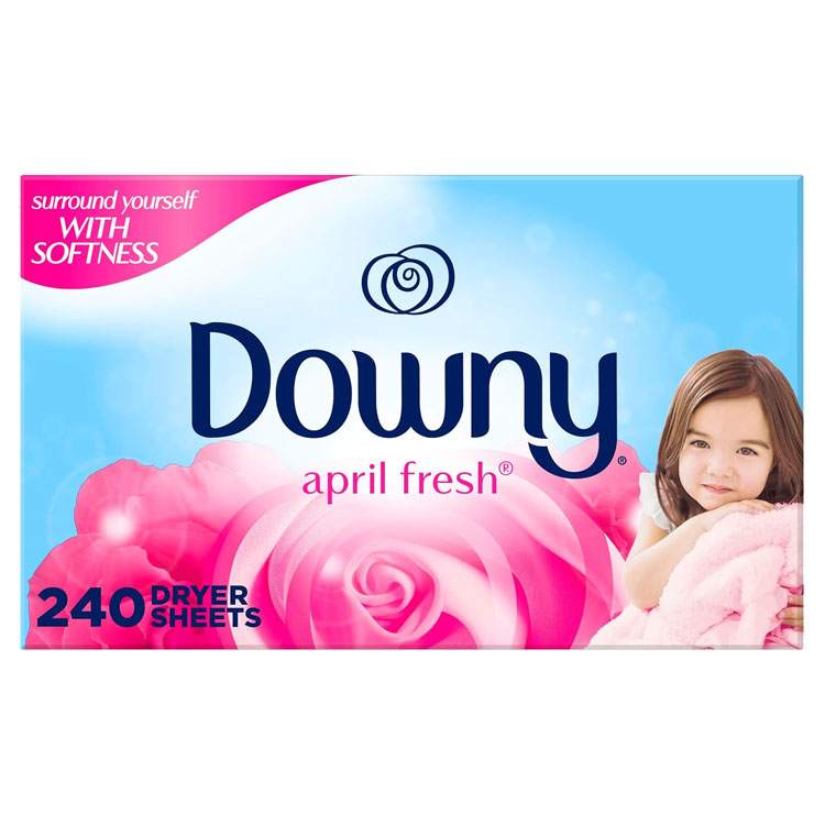 大容量 Downy ダウニー シート柔軟剤 エイプリルフレッシュ 240枚入り 乾燥機用 柔軟シート P&G Downy アメリカ製衣装ケースやくつ箱の中の芳香剤としても使える