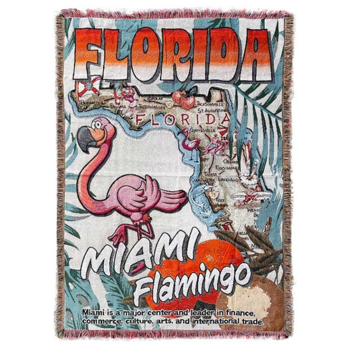 壁掛け タペストリー フリンジタペストリー FLORIDA 120×170cm コットン製 フロリダ ウォールデコレーション ハワイアン アメリカン雑貨 アメリカ雑貨
