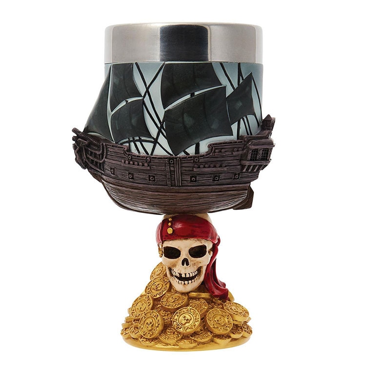 置物 パイレーツ・オブ・カリビアン ゴブレット 19cm enesco Disney Showcase インテリア小物 ストーンレジン ステンレススチール製【メーカー直送】【同梱不可】【あす楽不可】【代引き不可】