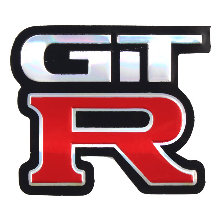 【メール便発送】エンボス メタリックステッカー GT-R 5.3×4.5cm GTR 横長 車 ロゴ デカール アメリカ雑貨存在感あるクールなステッカーで小物をカスタマイズ！