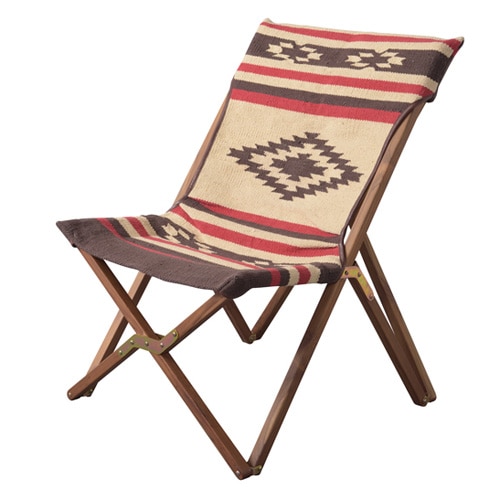 イス 東谷 フォールディングチェア ベージュ TTF-925B 高さ35×幅58×奥行き66cm 天然木 チーク コットン 本革 収納ケース付き 折りたたみ おしゃれ アウトドア  リビング ベランダオシャレな折り畳み式アウトドアチェア。