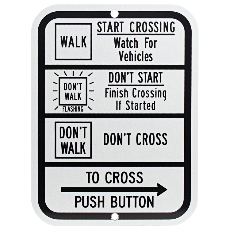 アメリカの工場直輸入の道路標識！アメリカの道路標識 「WALK／DON'T WALK」 （文字タイプ） 縦30.5×横22.8cm アルミ製 反射タイプ アメリカ製 看板 トラフィックサイン インテリア ガレージング 店舗装飾