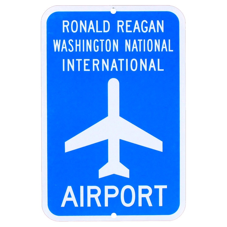 エアポートサイン ロナルド・レーガン・ワシントン・ナショナル空港 縦45.5×横30.5cm 道路標識 看板 アメリカ製 トラフィックサイン インテリア ガレージング 店舗装飾 アメリカ雑貨