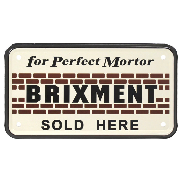 【メール便発送】バイクナンバープレート型CMプレート BRIXMENT 縦10×横18cm インテリア ミニ看板 アメリカン雑貨