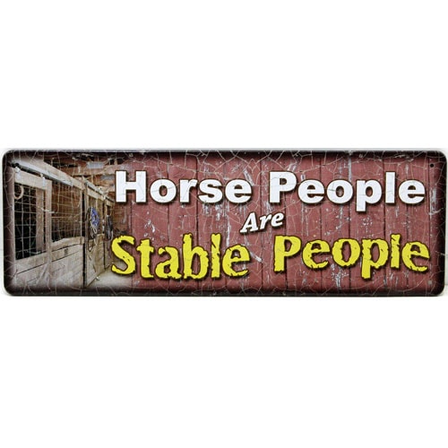【メール便発送】ティンプレート（S) Horse People Are Stable People 縦9×横27cm ブリキ看板 インテリア アメリカ雑貨