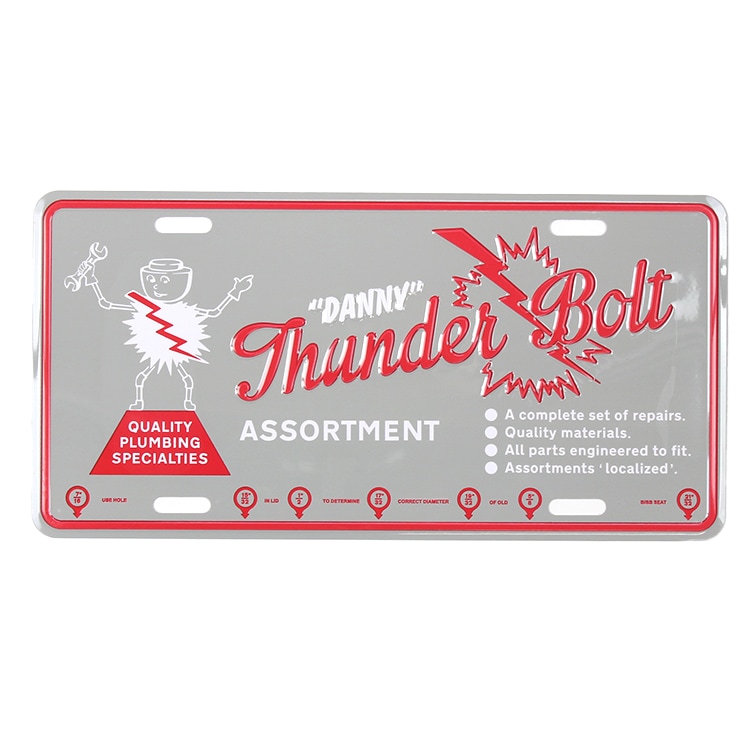 【メール便発送】CMプレート Thunder Bolt - Gray CMP-153 縦15.3×横30.3cm ナンバープレート型 インテリア 看板 アルミ製 アメリカン雑貨飾るだけでかっこいい アメリカンプレート。