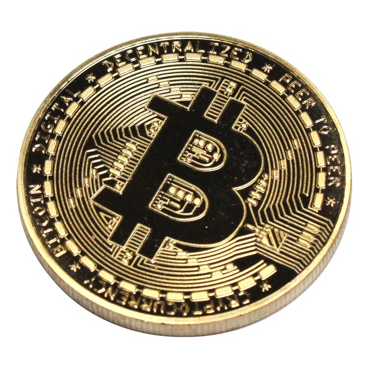 【メール便発送】 仮想通貨 BITCOIN ビットコイン メダル レプリカ金貨 ゴールド色 1枚