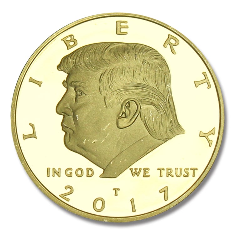 【メール便発送】 レプリカメダル DONALD TRUMP ドナルドトランプ 大統領 メダル ゴールド色 記念メダル