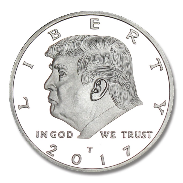 【メール便発送】 レプリカメダル DONALD TRUMP ドナルドトランプ 大統領 メダル シルバー色 記念メダル