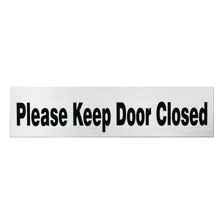 【メール便発送】HILLMAN ヒルマン アルミサインステッカー Please Keep Door Closed ドアを閉めてください #839818 縦5.1×横20.3cm アルミ製 Made in USA アメリカ雑貨