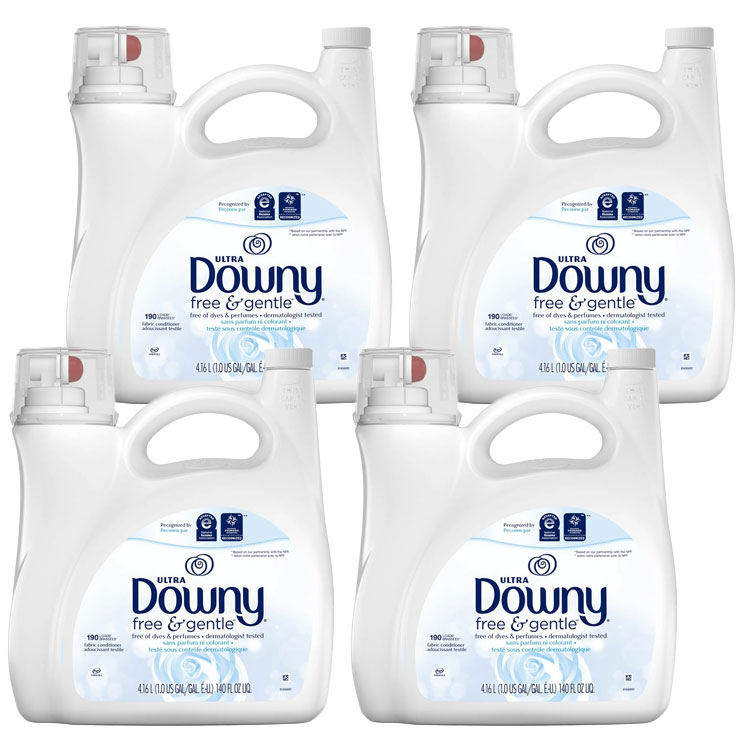 Downy ウルトラダウニー柔軟剤 フリー＆ジェントル  190回分 4160ml / 140oz  4本セット Downy アメリカンサイズ 特大 大容量 P&G 人気