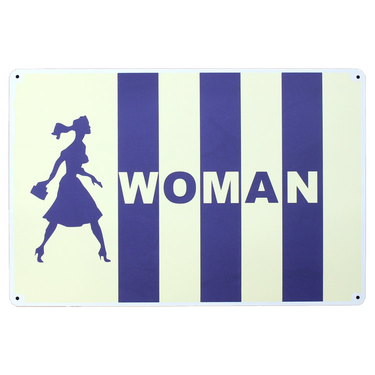 レトロブリキ看板 WOMAN 縦30cm×横45cm スチール製