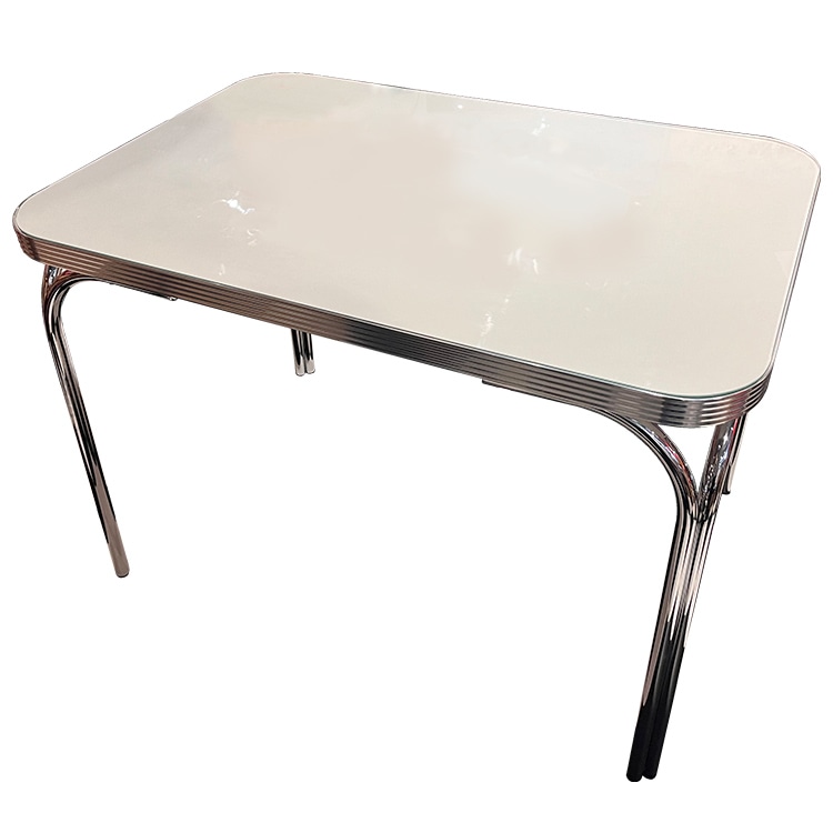 テーブル ダイナーテーブル Uシリーズ「Diner Table U Series」 TBL-D05 無地 4人掛け 高さ75.5×縦73×横106.5cm おしゃれ インテリア アメリカ雑貨 アメリカン雑貨ガラス天板の4人掛けテーブルで、ワンランク上の食卓へ。