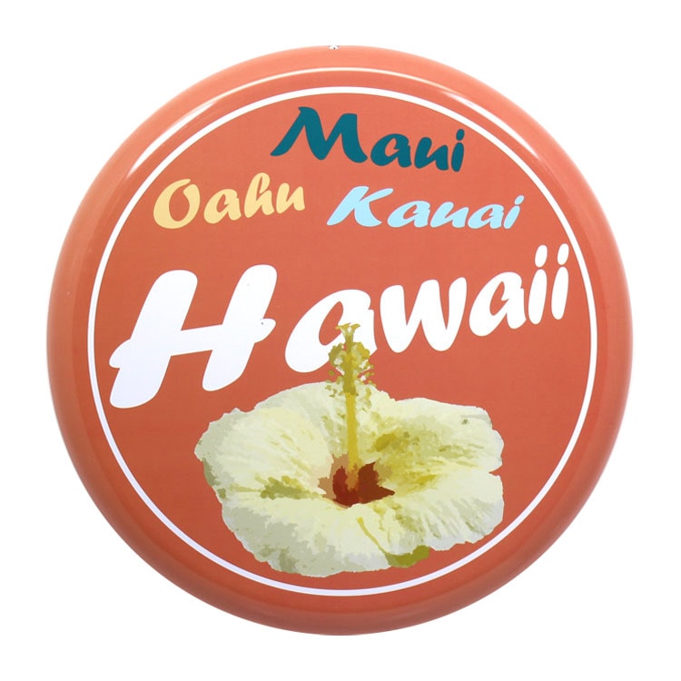 アメリカン看板 オーバルプレート Mani Oafu Kauai Hawaii ハワイ 直径31.5cm×厚さ2.2cm ブリキ製 メタルサイン 壁面装飾 ガレージ インテリア アメリカン雑貨
