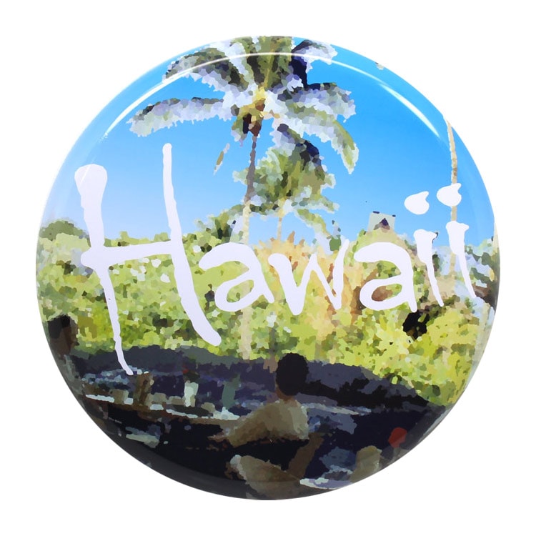 アメリカン看板 オーバルプレート Hawaii ハワイ 直径31.5cm×厚さ2.2cm ブリキ製 メタルサイン 壁面装飾 ガレージ インテリア アメリカン雑貨