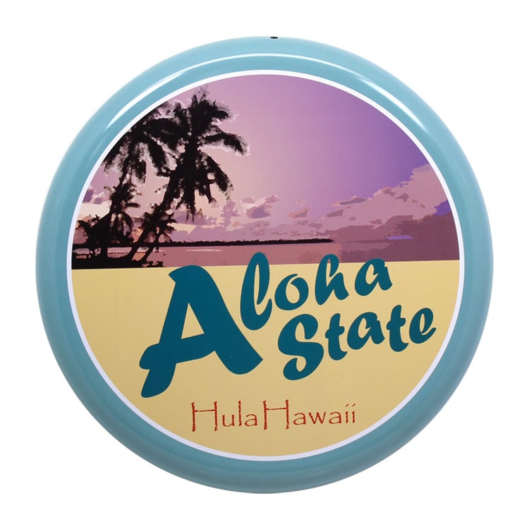 アメリカン看板 オーバルプレート Aloha State アロハステート 直径31.5cm×厚さ2.2cm ブリキ製 メタルサイン 壁面装飾 ガレージ インテリア アメリカン雑貨